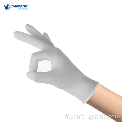 Gants en nitrile jetable blanc médical